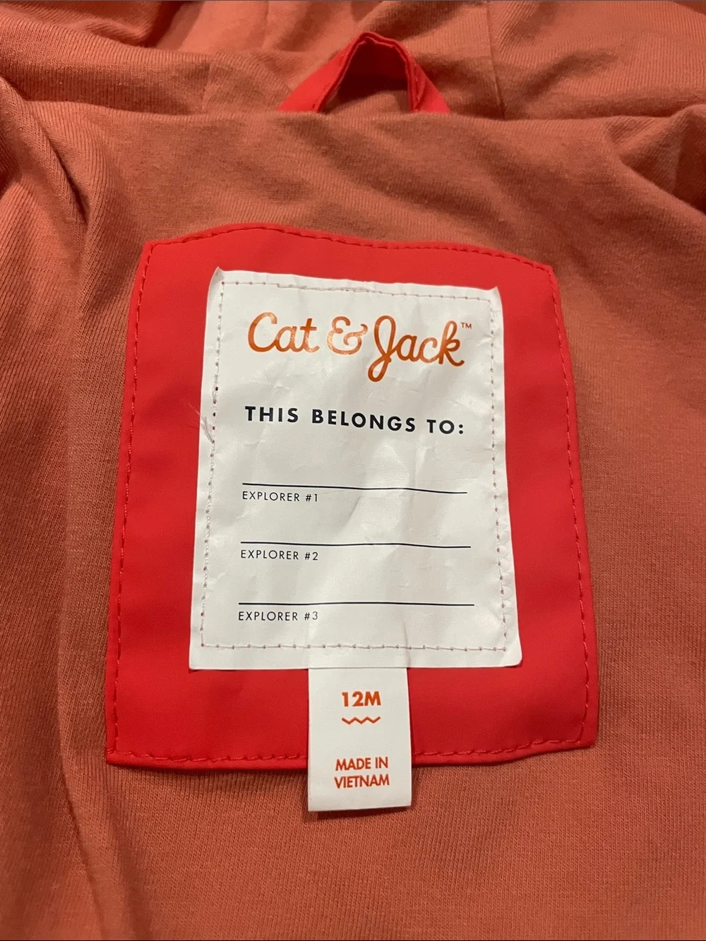 Cat & Jack Bright Coral Red Hooded Raincoat